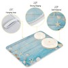 Seashells Starfish Dish Drying Mat for Kitchen Counter Super Absorbent