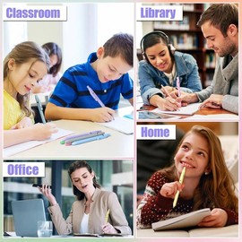 Gel Pens, 12 Pcs 0.5mm Fine Point Aesthetic, Quick Dry No Smudge, Smooth Writing Comfortable Grip, Cute Black Ink for Journaling, School Supplies, Office Desk Accessories