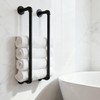Industrial Pipe Towel Rack for Bathroom Wall Mounted,Towel Holder Black