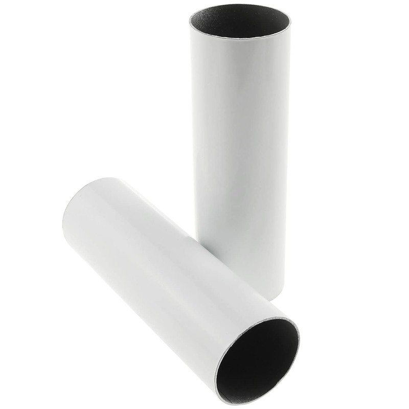 E-outstanding Candle Light Cover Sleeve 2PCS 25x80mm White Metal Lamp