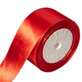 2 Inch Red Satin Ribbon for Gift Wrapping, Crafts, Gifts, Trimming, Sewing, Christmas Wedding Party Decoration 25 Yards
