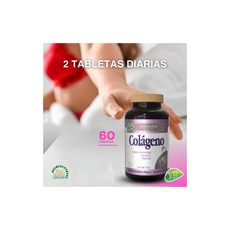 Colageno Vida Herbal, Tabletas, Colageno Hidrolizado