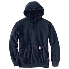 Carhartt Men's Flame-Resistant Force Loose Fit Midweight Sweatshirt, Navy, Large
