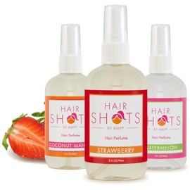 Hair Shots Heat Activated Hair Fragrance Summer Fun Bundle 3 Items: Coconut Mango, Strawberry, Watermelon