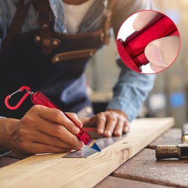 Gscocl Lumber Crayon Holder for 1/2" Round or Hexagonal Crayons, Metal Holder Ideal for Heavy Duty Industrial Construction and Carpenter(Red)