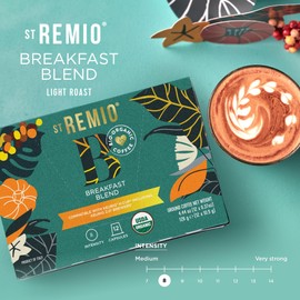 ST REMIO Coffee Pods Single Serve Cups, Medium Roast, Compatible with Keurig K-Cup & 2.0 Brewers, USDA Organic, Bio Organic Flavored Capsules, Empower Growers - Breakfast Blend 12 Count