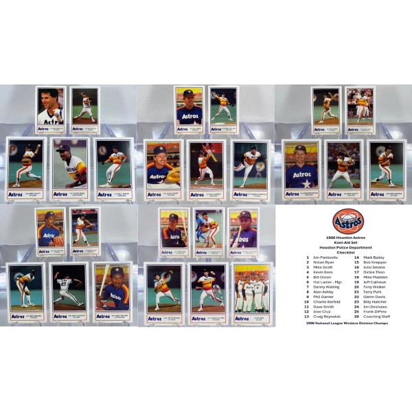 1986 Houston Astros NLWD Champs 26 Card Set -Kool Aid