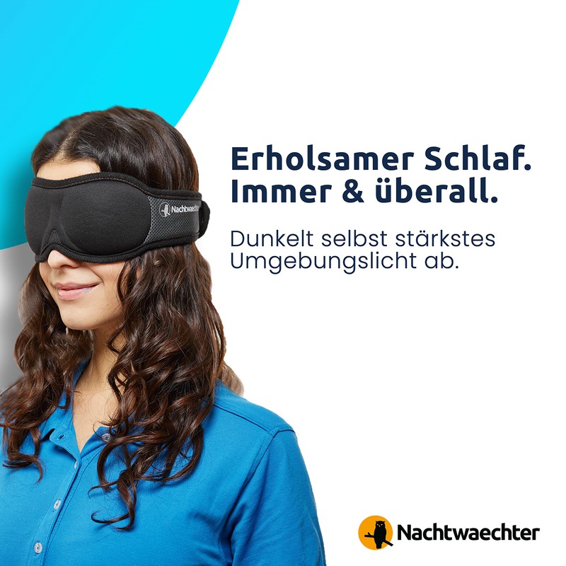 Nachtwaechter Anina 3D Sleeping Mask, 100% Blackout, Super Comfortable Sleeping