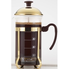Yoshikawa SJ3306 Coffee Press Tea Server, 25.5 fl oz (750 ml), French Press, 5 Cups, Graduated, Japanese Glass, Mocha Brown