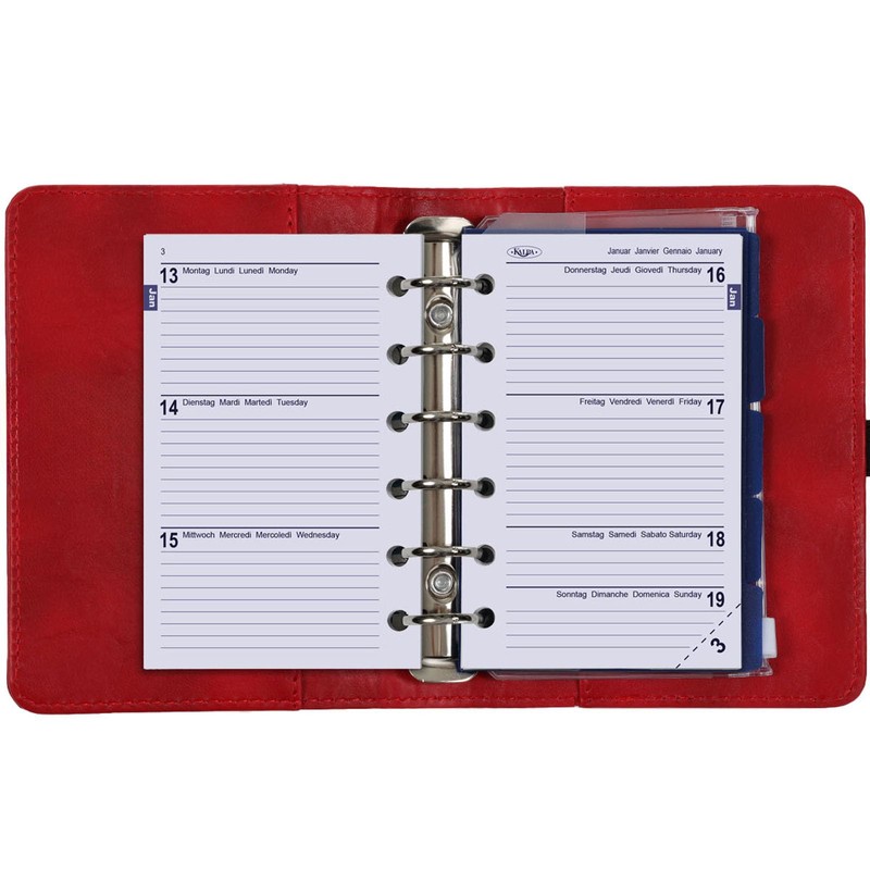 Kalpa Pocket Ring Agenda Red with Free 2025 2026 Organiser