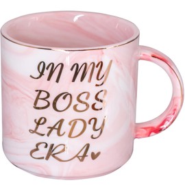 Mugpie Boss Lady Gifts for Women - In My Boss Lady Era Mug - Birthday Gifts for Female Boss Women Girl Mom Grandma Wife Sister - Novelty Mother's Day Christmas gifts Idea - Cute Pink Cup 11.5oz