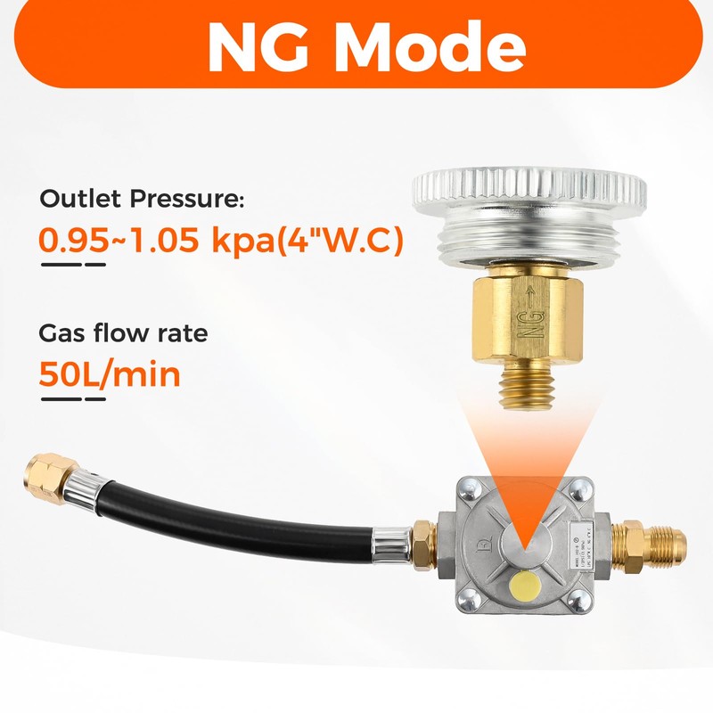 ETERMETA Natural Gas Conversion Kit Regulator Compatible with Kitchen Aid