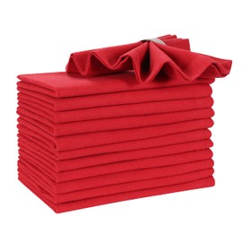 Hausattire Reusable Napkins Cloth Washable 100% Cotton 18x18 Inch Dinner Napkins|Table Napkins| Valentine's Day Gift For Her| Spring Easter Decor |Set of 12 Cloth Napkins for Home Banquet Wedding |Red