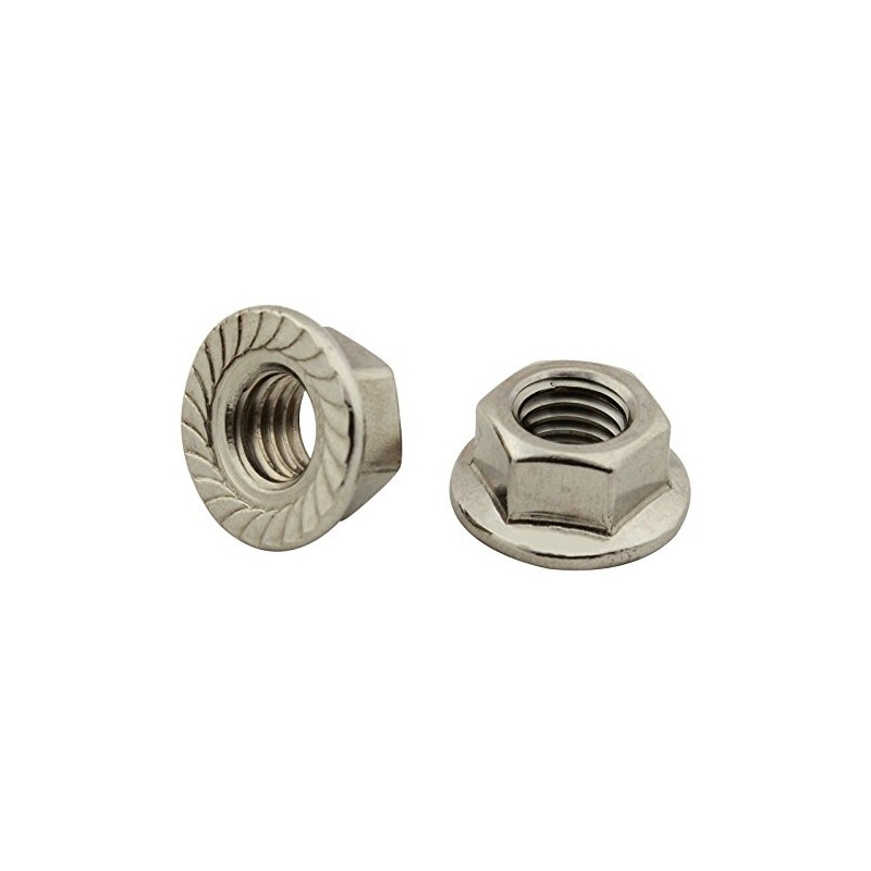 Hexagonal Nuts with Flange and Locking Toothing - M8 -