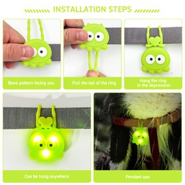 LaRoo Safety LED Flashing Light for Dogs, Cats, LED Light Pendant Key Ring, 3 Flashing Modes, Safety Light for Walking with the Dog, Outdoor Sports (Green Octopus)