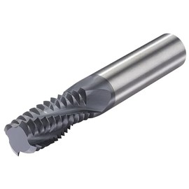 Micro 100 TM-490-20 Thread Milling Cutter - UN, 11-32 Thread Size, .490" Cutter Dia, 1-1/4" Neck Length, .300" Neck Dia, .002" Flat, .490" Cutter Dia, 5 Fl, 1/2" Shank Dia, 4" OAL, Uncoated