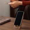 Faluber Wooden Phone Stand with Brass Stake for Tabletops and