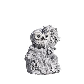 Roman 11-Inch Owl Garden Fountain – Pudgy Pals Outdoor Water Feature, Whimsical Yard Statue, Resin Owl Decor for Patio, Lawn, Garden Landscaping
