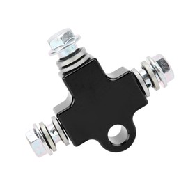 Aramox Motorcycle Hydraulic Brake Line Tee Hose Connector 3 Way Adapter, Tee Connector Coupling 3‑Way Tubing Hose Steel Universal for Motorcycle ATV Modification(Black)