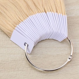 30pcs Hair Color DIY Hair Dyeing Practice Human Hair Training Rings Samples Hair Salon Supplies for Home Barber Shop 3 Degree Color
