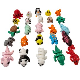 YonaaClin 25pcs Mini Animals Figures,3D Printed Animals and Flexible Joints Fidget Toys, Small Animal Figurines Fit Fidget Toy Set,Pocket Pets,Birthday fillers, Teen Reward Gifts(25PC)