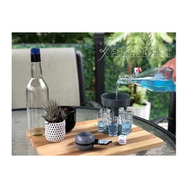 6 Shot Glass Dispenser and Holder (Includes 6 shot cups) with Shot Twister and 1pc Game Dice. Shot Dispenser, Shot Holder, Shot games, Drink Dispenser. Dark Grey, For All Types of Drinks