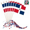 LUSEOAN 20 Pack Dominican Republica Mini Stick Flags Dominica Small