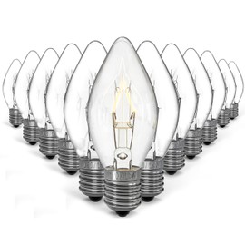 Night Light Bulbs -E12 Socket with Candelabra Base, C7 Replacement for Himalayan Rock Salt Lamp, Baskets, and Chandeliers - 10 Pack + 2 Free (15 Watt)