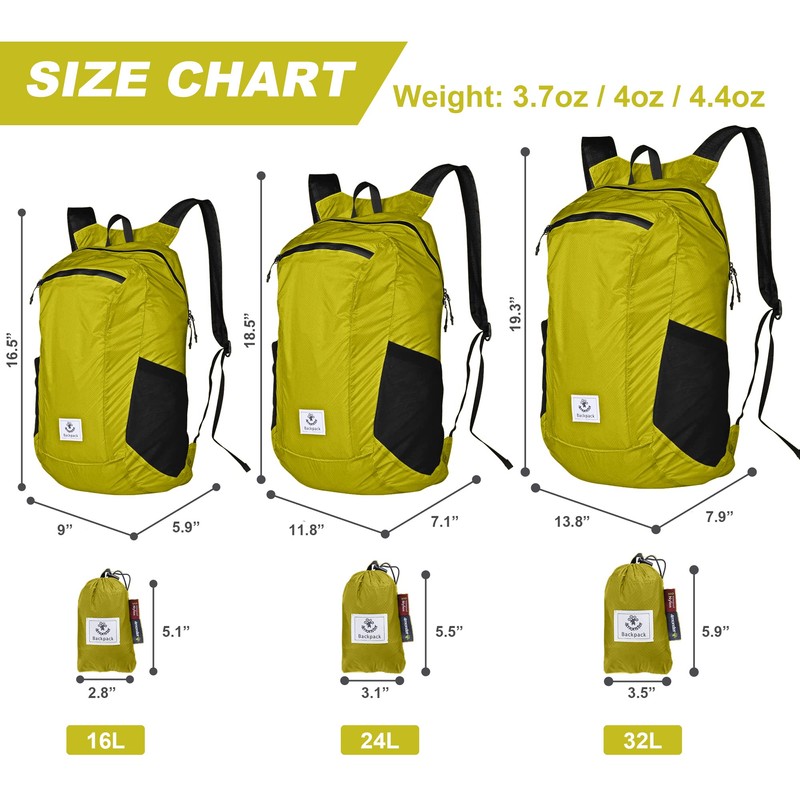 4Monster Hiking Daypack,Water Resistant Lightweight Packable Backpack for Travel Camping