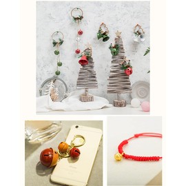 Pack of 180 Colourful Bells, Metal Bells, 11.5 mm, 13.5 mm, 22 mm, Mix, Small, Large Jingles, Bells with Eyelet for DIY Crafts, Pendants, Pet Jewellery Making, Christmas Decoration, Bracelet, Key Ring