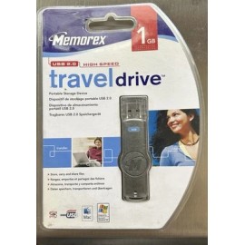 Memorex USB 2.0 High Speed Travel Drive 1GB Portable Storage Device - NEW