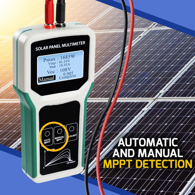 1800W Solar Panel Tester Photovoltaic Multimeter with Smart MPPT Detection