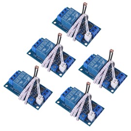 QCCAN 5pcs XH-M131 Photoresistor Relay Module, DC 5V 10A Light Control Switch Photoresistor Relay Module Detection Sensor Brightness Automatic Control Module with Cable (5V)