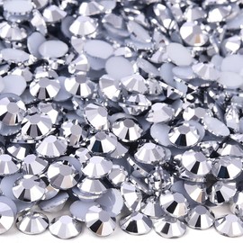 Blinginbox 2500pcs 4mm Resin Flatback Rhinestone for Crafting,Flatback Round Jelly Rhinestones Bedazzling Non Hotfix Crystal Gems for Nails Face Makeup Tumblers Mugs DIY Crafts.（Mine Silver）