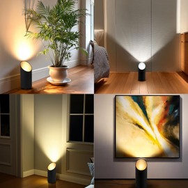 da LIGHT LED Uplight Spot, 6 W Floor Spotlight, LED Floor Light for Indirect Lighting, Floor Lamp Including GU10 LED Lamp, Light with 3000/4000/6000 Kelvin, Black