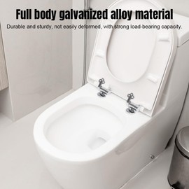 mizikuu Toilet Seat Hinges Replacement Parts, Toilet Lid Hinge Zinc Alloy Replacement Hinges Made of Zinc Alloy Toilet Hinges with Fittings for Most Toilet Seats