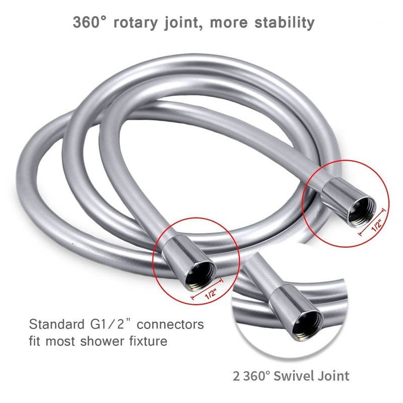 LEEFE PVC Smooth Shower Hose Flexible Anti-Kink Handheld Shower Head