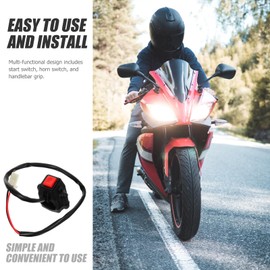 ULTECHNOVO Remote Motorcycle Starter Horn Function Easy to Install Handlebar Push to Start Ignition Accessory for Models