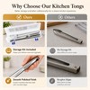 Foyohaven Stainless Steel Kitchen Tongs Set of 3, 6-11.5in Non-Slip