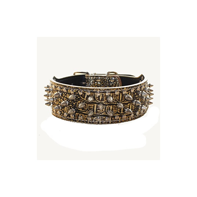 Haoyueer Leather Spiked Studded Medium & Large Dog Collars, Harnesses