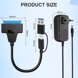 USB 3.0 zu SATA, SATA auf USB Kabel, Festplatten Adapter, Sata usb Adapter, SSD USB Adapter 3 5 zoll, Kompatibel mit Windows Mac Linux Plug & Play Externes Laufwerk Datenübertragung Backup Lösung