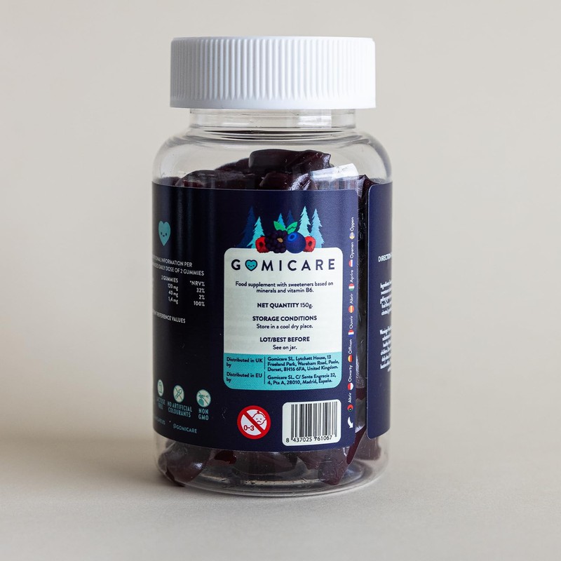 GOMICARE - Magnesium Komplex - Magnesiumcitrat - Zuckerfreie Gummibärchen -