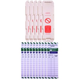 LV Ladder Tags - 5 Holders & 10 Ladder Inspection Tag Inserts - Fits all ladder types - Robust & Durable - Suitable for Indoor & Outdoor Use