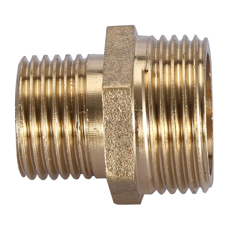 Hex Nipple, Brass Pipe Fitting, External Thread 3/4" to 1/2"
