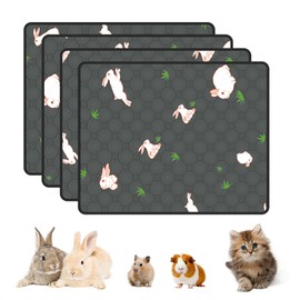 MODESLAB 4-Pack Guinea Pig Cage Liner, 18in x 24in Fast Absorption Washable Bedding Pee Pads for Dogs Puppy Rabbit Small Animal Cage Mat, Leakproof & Non-Slip