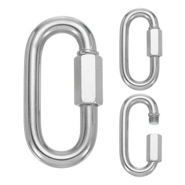 PATIKIL M12 Quick Link Chain Connector, 3 Pcs 1/2" 304 Stainless Steel Locking Quick Chain Repair Links for Towing Swing Outdoor Equipment, 2497 lbs Capacity