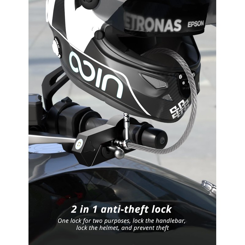 MACHSWON Motorcycle Lock & Helmet Lock Combo, Anti Theft Brake