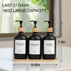 Shampoo and Conditioner Dispenser,16.9 fl oz Set of 3 Black