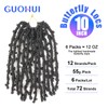 GUOHUI Super Light Butterfly Locs Crochet Hair 10 Inch 6