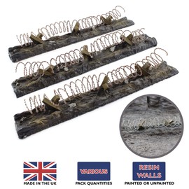 War World Gaming Barbed Wire Defensive Position Pre-Painted x 1 – 20mm - 28mm Wargaming Tabletop Terrain Scenery Landscape Model Miniatures Diorama Wall Cover Modelling